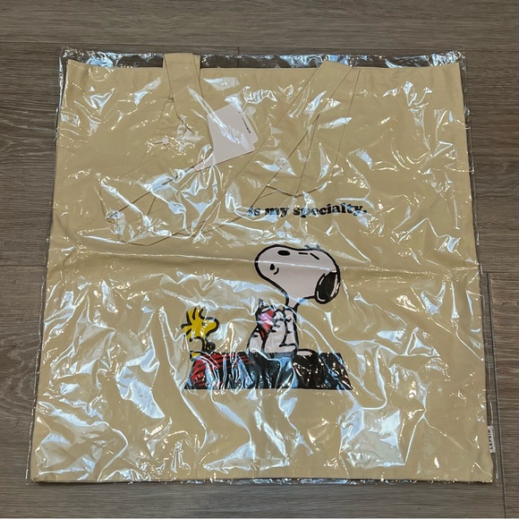 Peanuts | Bags | Snoopy And Woodstock Beige Tote Bag | Poshmark